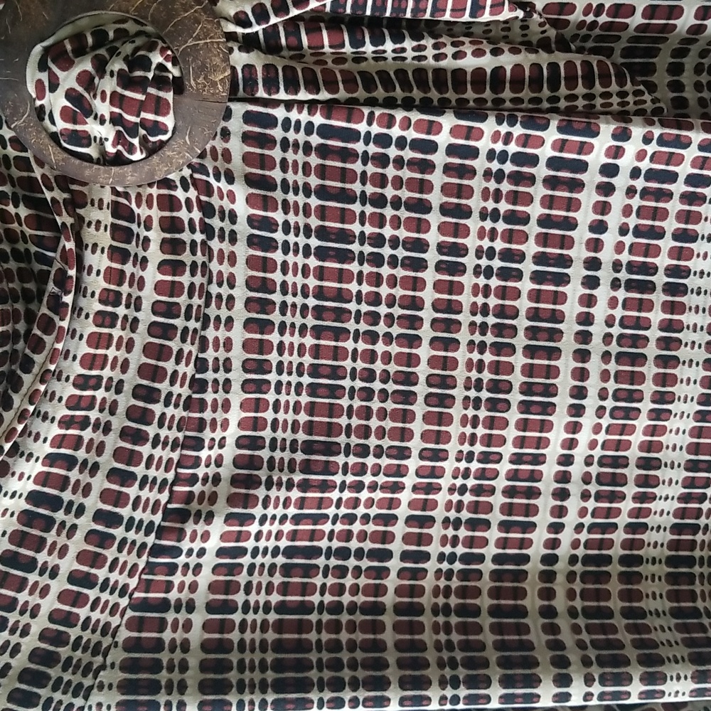 New York And Company Brown Patterned Skirt - Picture 3 of 7